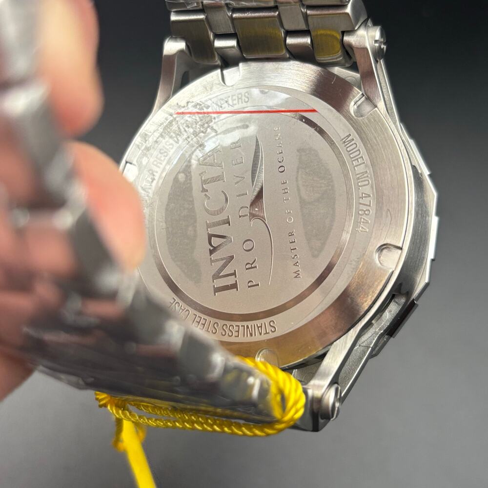 Invicta 47844 Pro Diver Wave Scuba Yellow Dial Blue Bezel Steel Alum Men's Watch - Picture 9 of 16